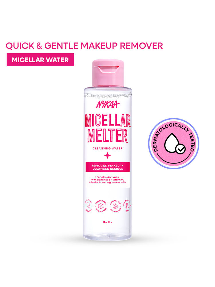 Nykaa Micellar Melter Cleansing Water - Sensitive Skin Gentle Cleanser With Vitamin C & Niacinamide