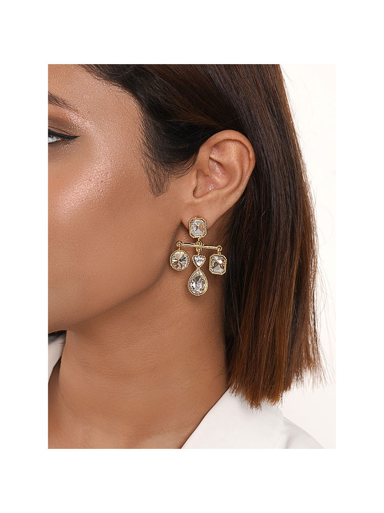 Joker & Witch Nadine clear Gem Earrings-picture-19