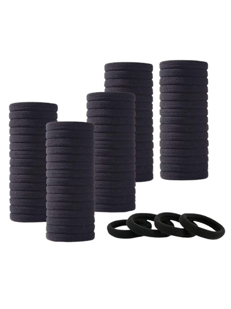 Bronson Professional 20 Pcs Black Hair Rubber Bands Ponytail Holder with storage box