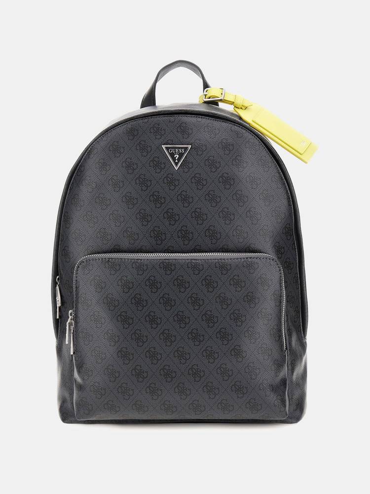 guess fashion Guess Black Polyurethane Printed Men Backpack-picture-18