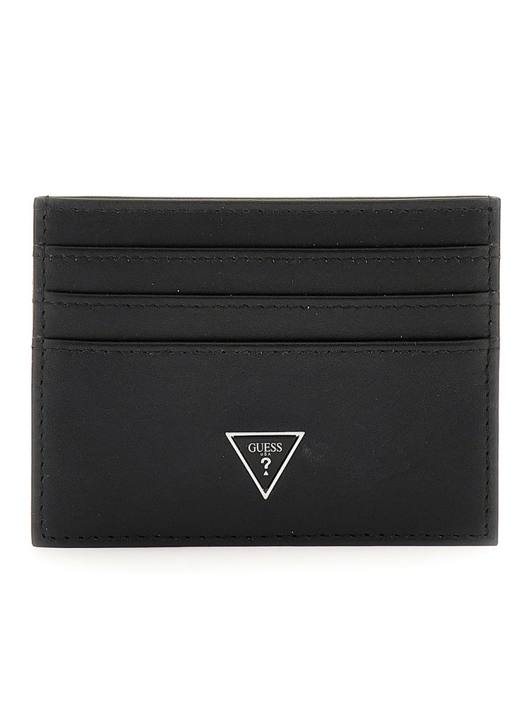guess fashion Guess Men Black Leather Solid Firenze Card Holder-picture-14