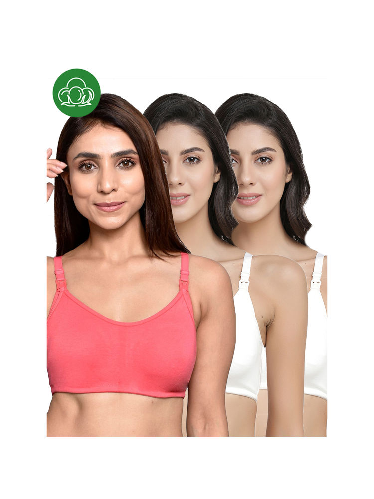 Inner Sense Women Organic Cotton Antimicrobial Feeding Bra (Pack of 3)-image-38