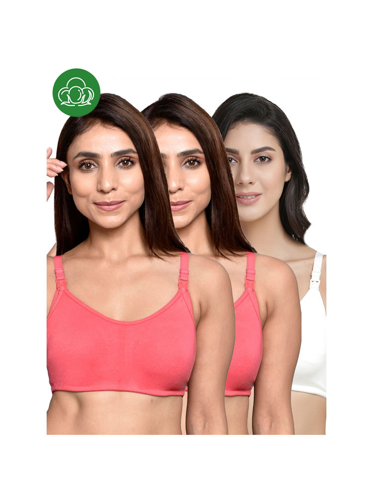 Inner Sense Women Organic Cotton Antimicrobial Feeding Bra (Pack of 3)-image-33