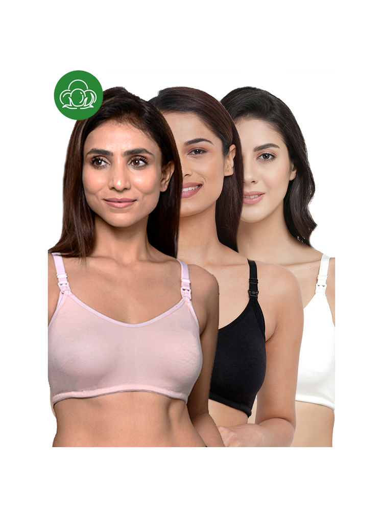 Inner Sense Women Organic Cotton Antimicrobial Feeding Bra (Pack of 3)-image-32
