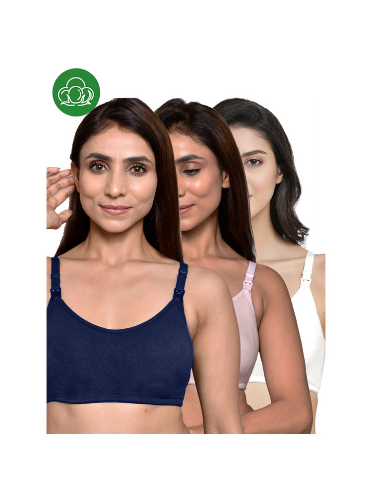 Inner Sense Women Organic Cotton Antimicrobial Feeding Bra (Pack of 3)-picture-37