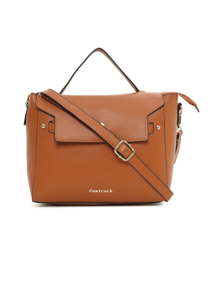 Fastrack Solid Brown Satchel Bag-image-2