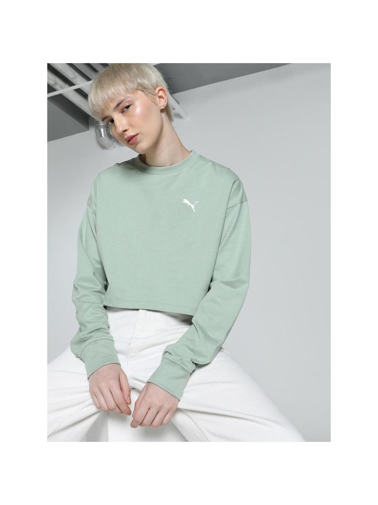 Puma Crew Neck Relaxed Fit Womens Green Crew Sweatshirt-picture-21