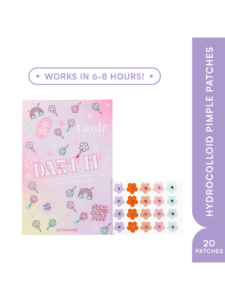 Gush Beauty Dart It Pimple Patches Work in 6-8 Hrs For Acne, Zits And Blemishes - Petal Powder