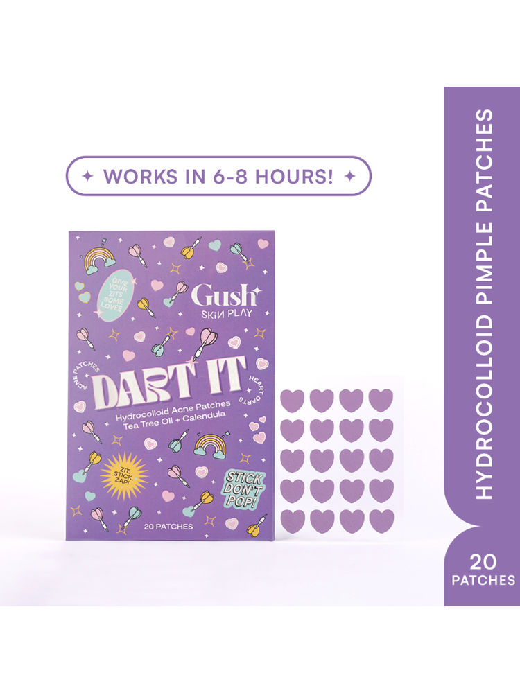 Gush Beauty Dart It Pimple Patches Work in 6-8 Hrs For Acne, Zits And Blemishes - Purple Heart-picture-19