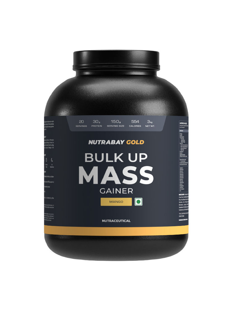 Nutrabay Gold Bulk Up Mass Gainer Powder - Mango-image-22