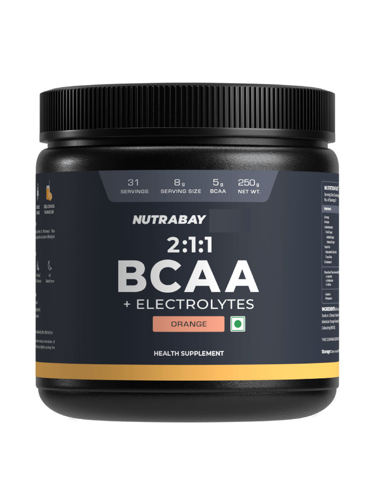 Nutrabay BCAA 2:1:1 +Electrolytes Powder - Orange-picture-17