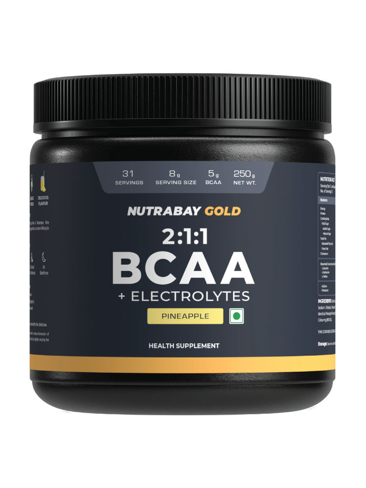 Nutrabay Gold BCAA 2:1:1 +Electrolytes Powder - Pineapple-picture-19