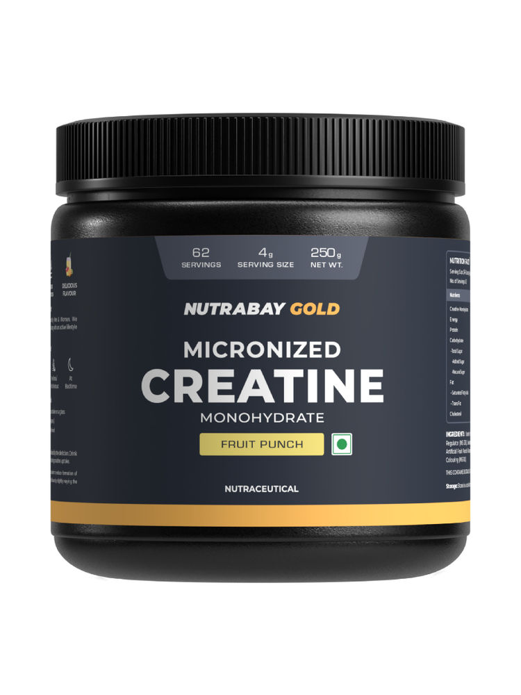 Nutrabay Gold Micronised Creatine Monohydrate Powder - Fruit Punch