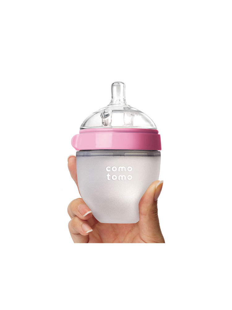 Comotomo Silicone Feeding Bottle 150ml, Pink-image-3