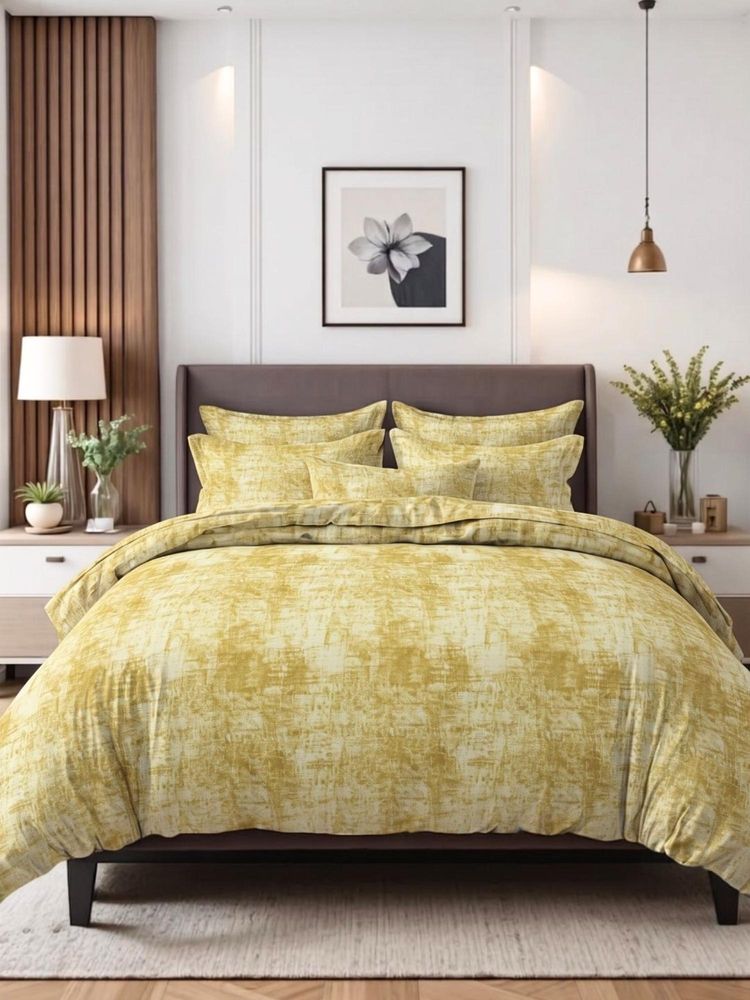 the White Moss Clotted Cream 250TC Spindle King Bedsheet With 2 Pillow Covers-picture-22