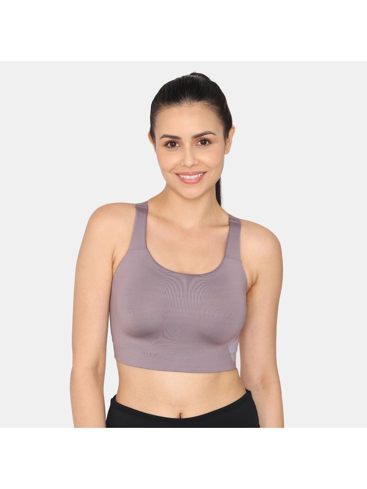 Zivame Zelocity High Impact Quick Dry Sports Bra - Purple Dove