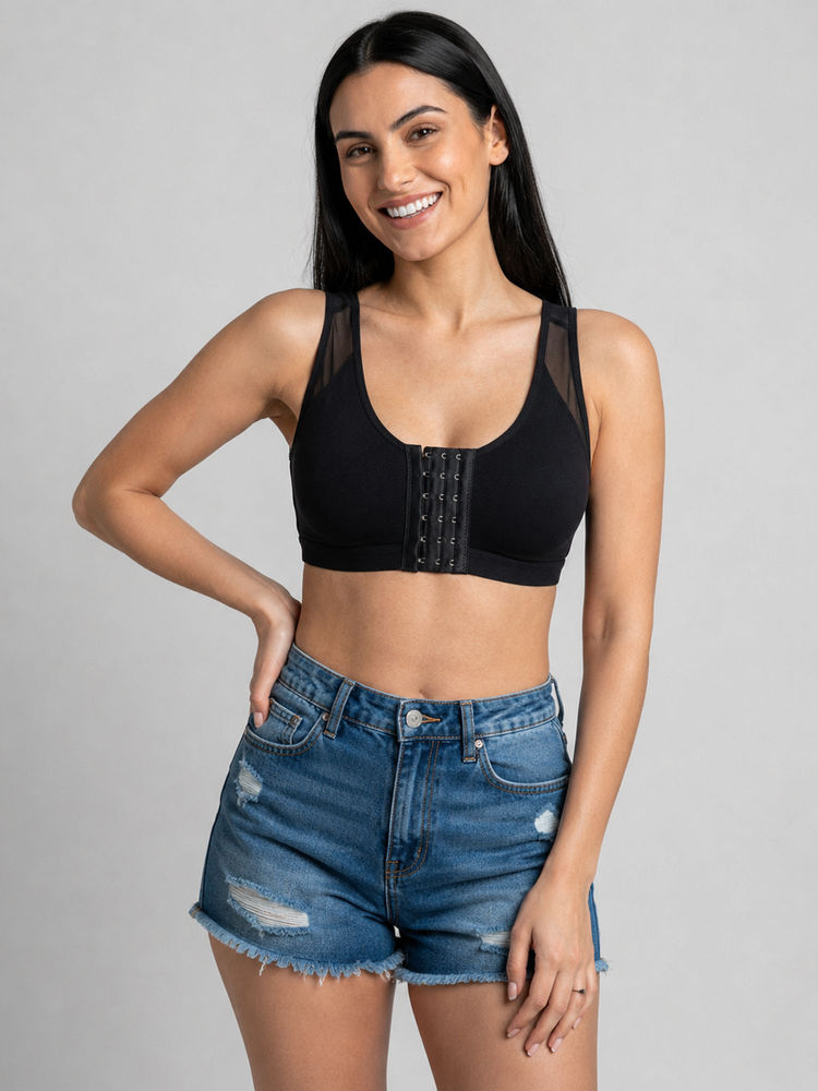 Chelvet Posture Correcting Full Coverage Bra Black-picture-10