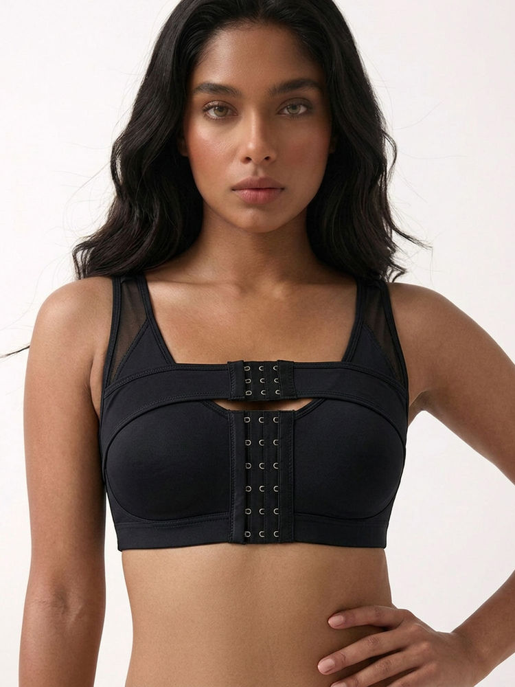Chelvet Posture Correcting Full Coverage Bra Black-picture-26
