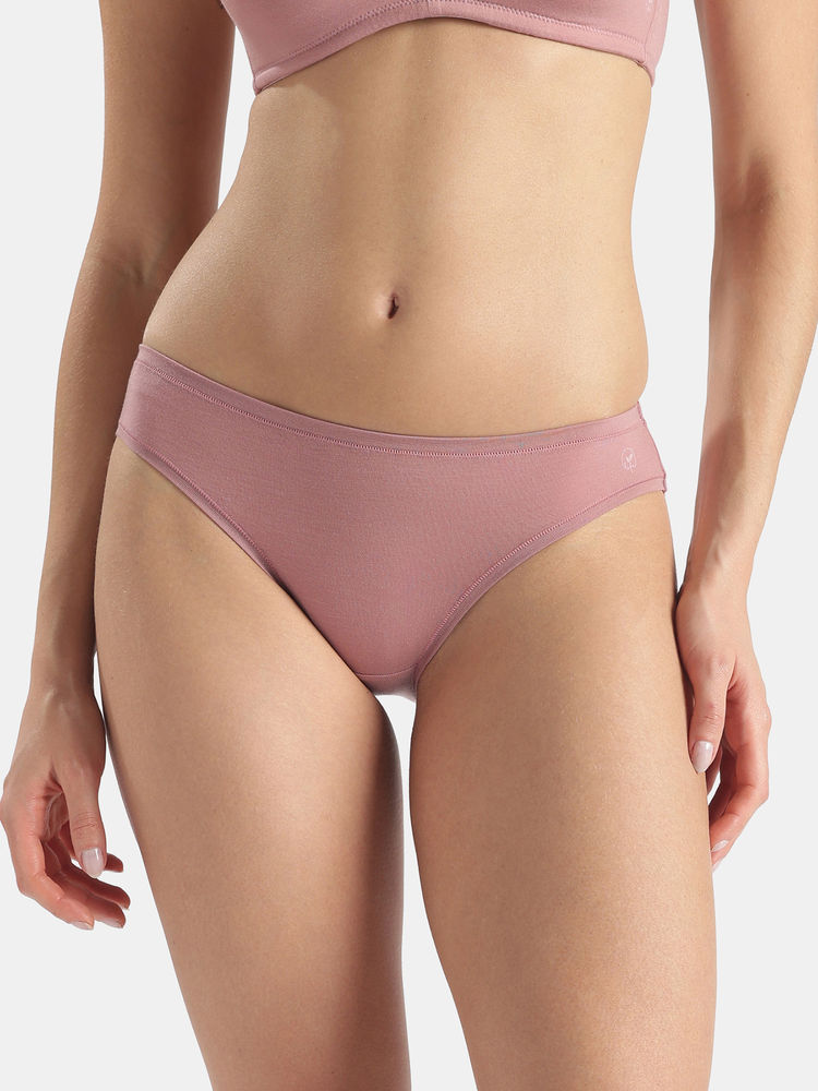 Jockey Jw01 Women Medium Coverage Tencel Lyocell Elastane Bikini-Nostalgia Rose-picture-19