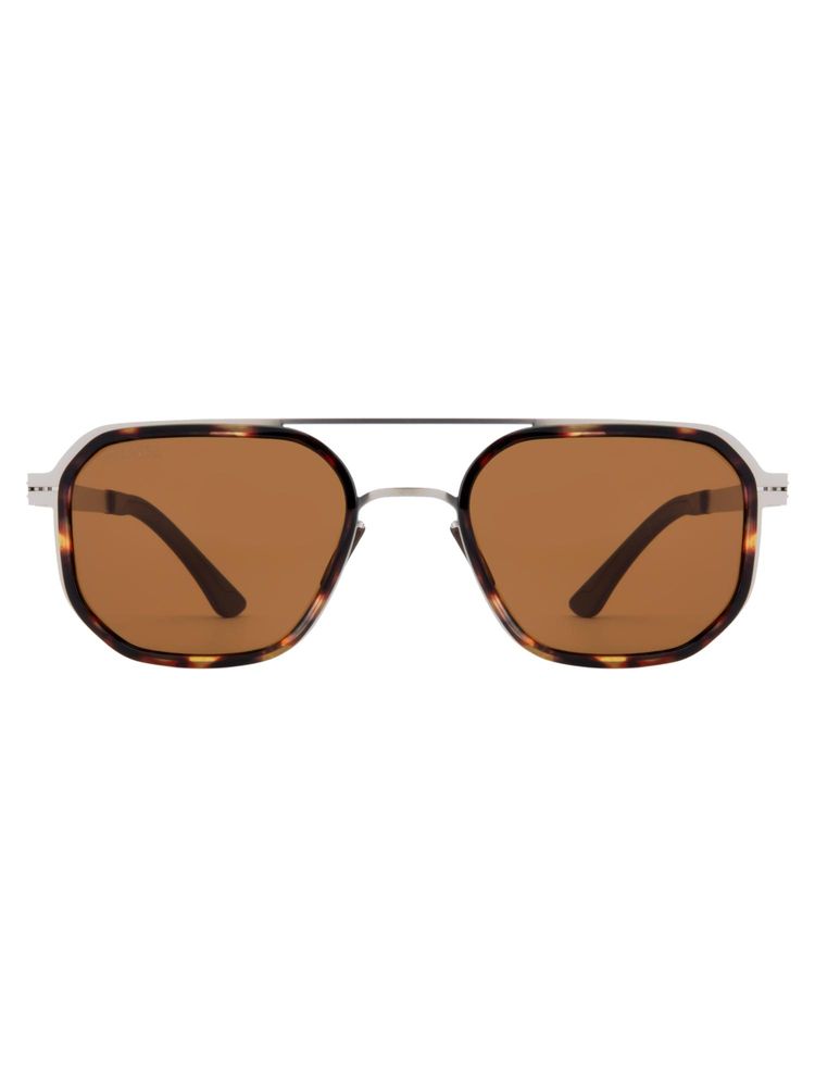 MAGNEQ Unisex Brown Polarised Lenses Silver Square Sunglasses MG 9832/S C6-picture-17
