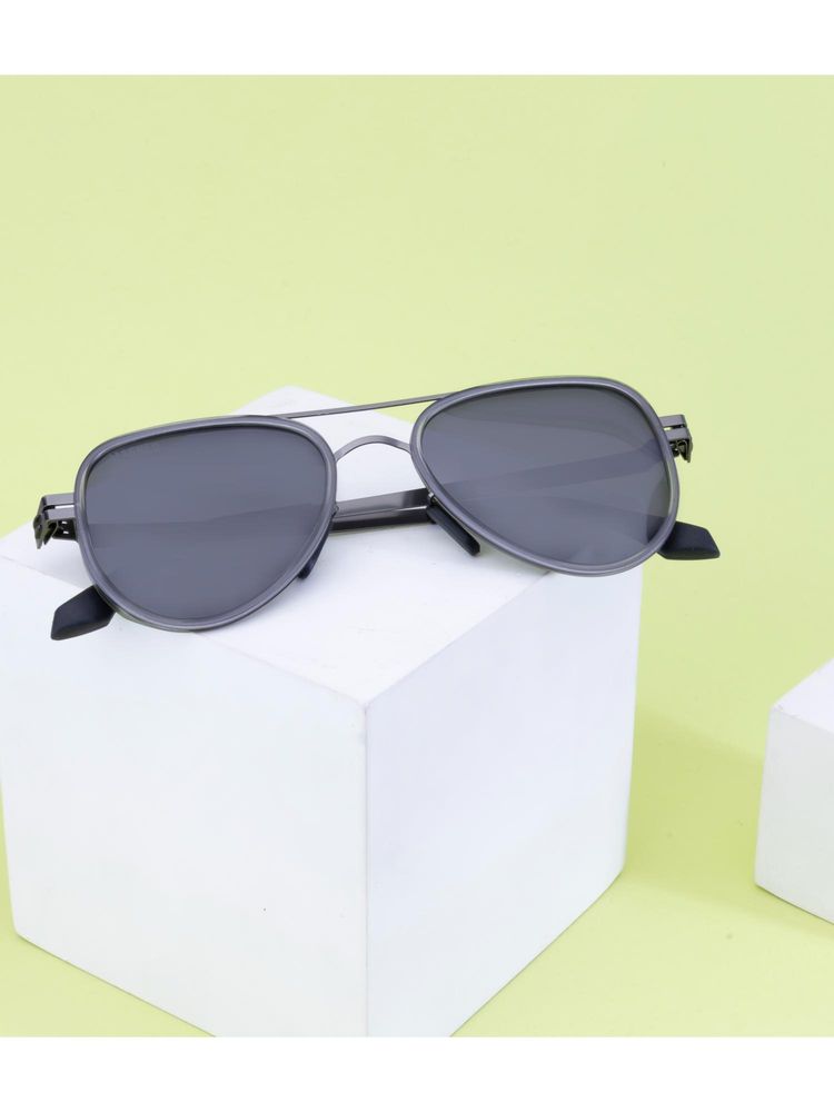 MAGNEQ Unisex Grey Polarised Lenses Grey Aviator Sunglasses MG T008/S C4-picture-21