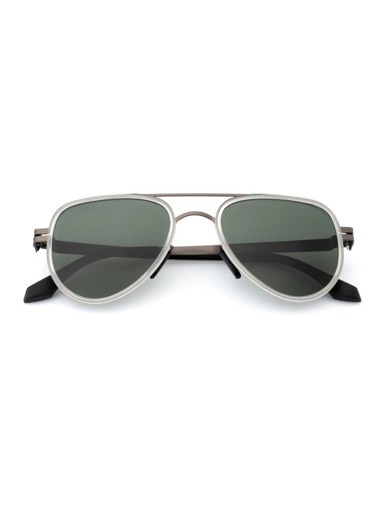 MAGNEQ Unisex Green Polarised Lenses Grey Aviator Sunglasses MG T008/S C6-picture-28