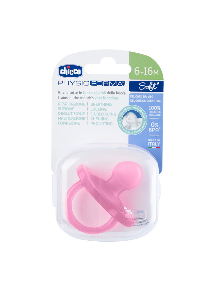 Chicco Physio Soft Silicone Pink Soother (6-16M)