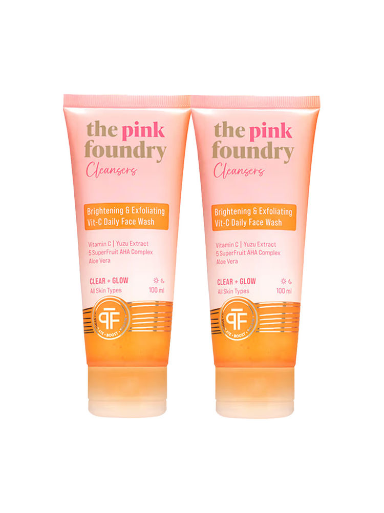 The Pink Foundry Brightening & Exfoliating Vit C Daily Face Wash - Pack Of 2-image-39