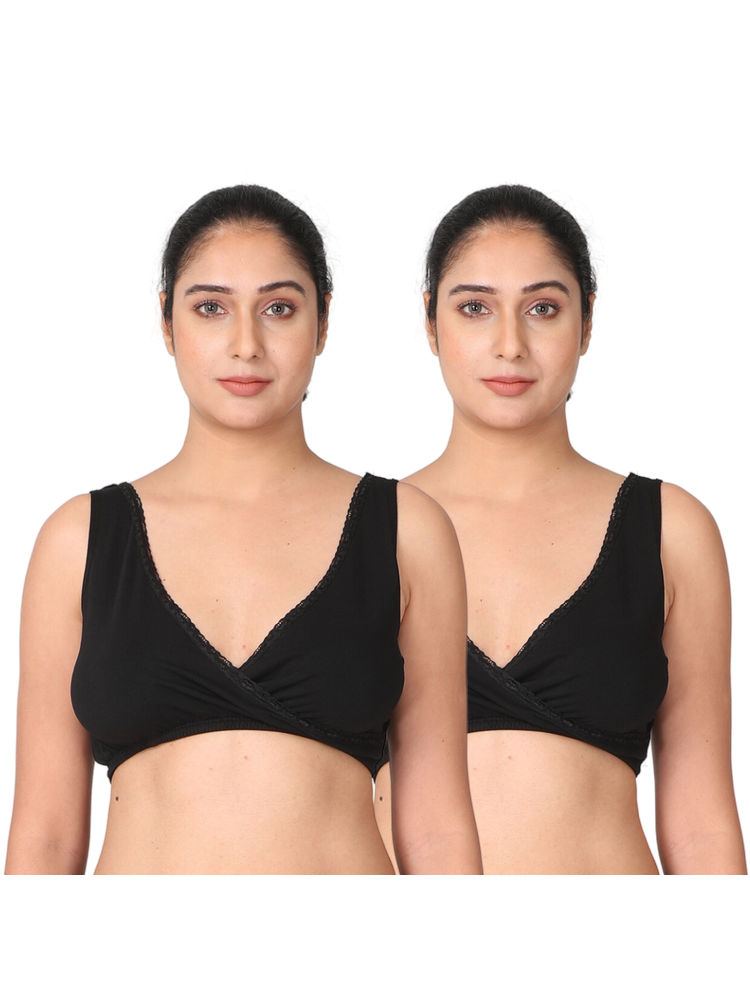 Morph Maternity Pack Of 2 Sleep Nursing Bras - Black-image-22