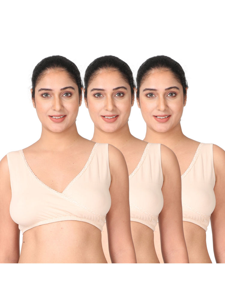 Morph Maternity Pack Of 3 Sleep Nursing Bras - Nude-picture-37