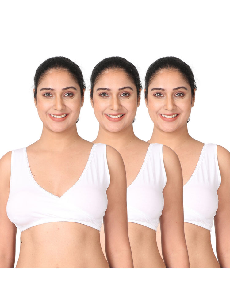 Morph Maternity Pack Of 3 Sleep Nursing Bras - White-picture-25