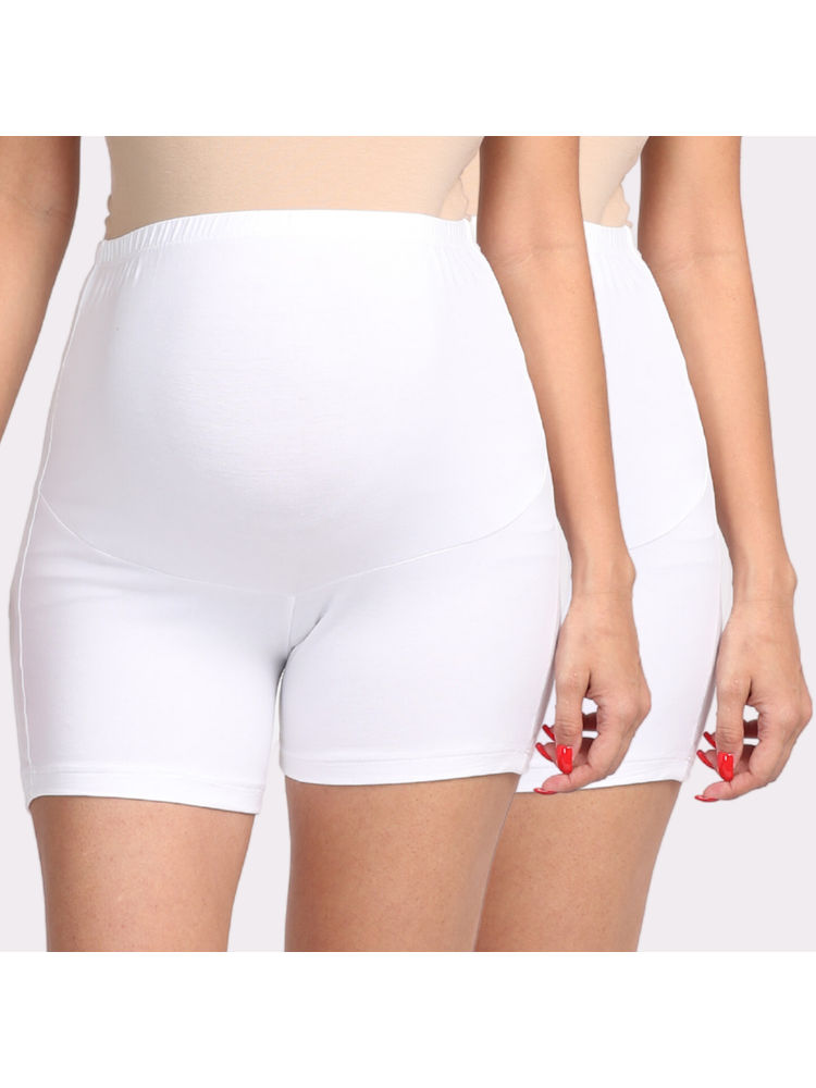 Morph Maternity Pack Of 2 Maternity Under Shorts - White-picture-19