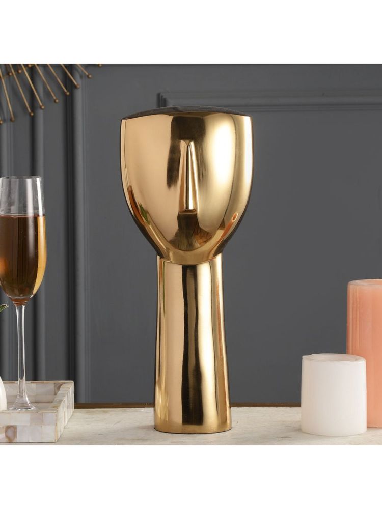 De Maison Decor Abstract Face Decorative Gold-image-24