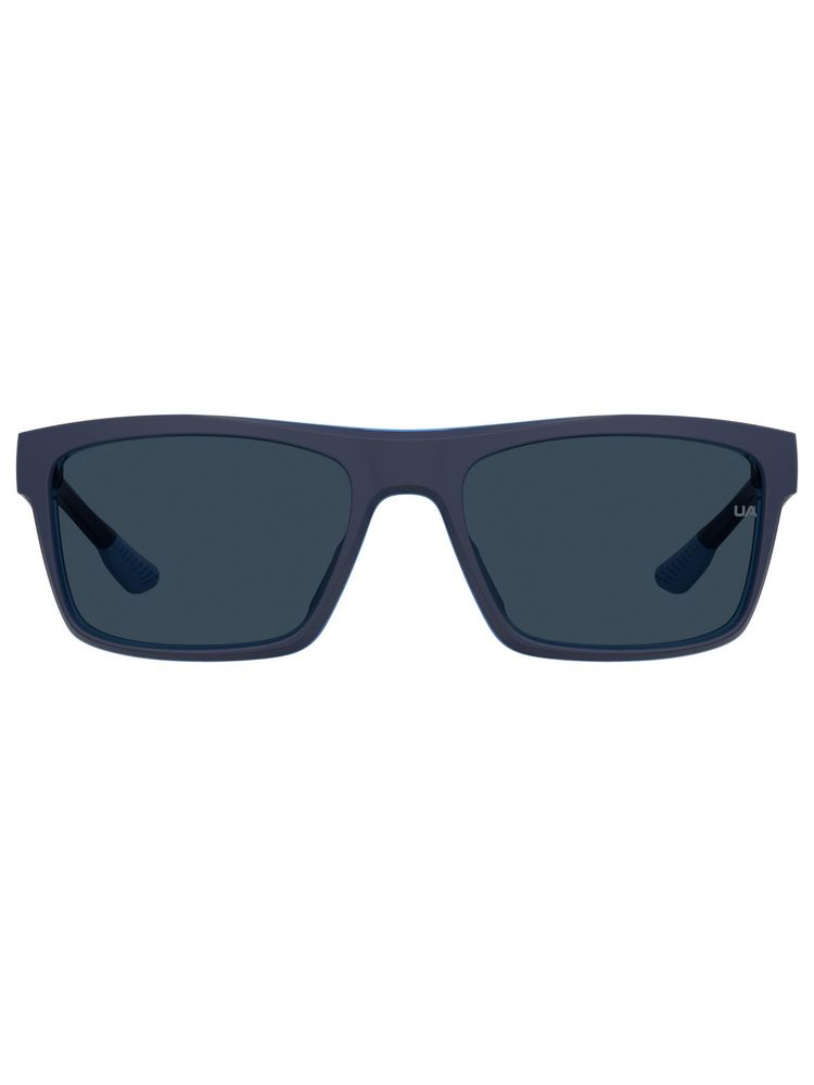 Under Armour Unisex 100% UV Protection Rectangle Full Rim Blue Lens Sunglasses (58)-picture-11