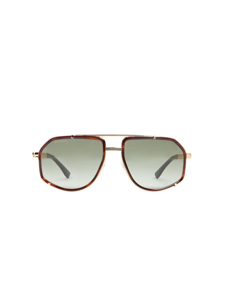 Dsquared Men 100% UV Protection Rectangle Full Rim Green Lens Sunglasses (60)-image-33