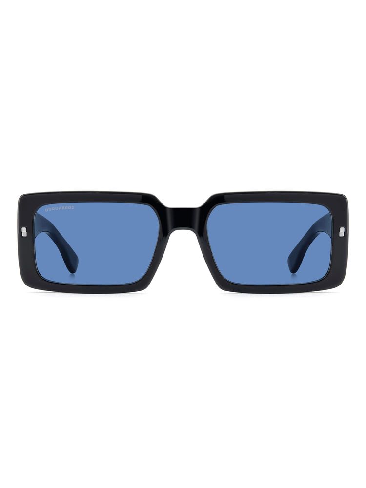 Dsquared Men 100% UV Protection Rectangle Full Rim Blue Lens Sunglasses (55)-picture-11
