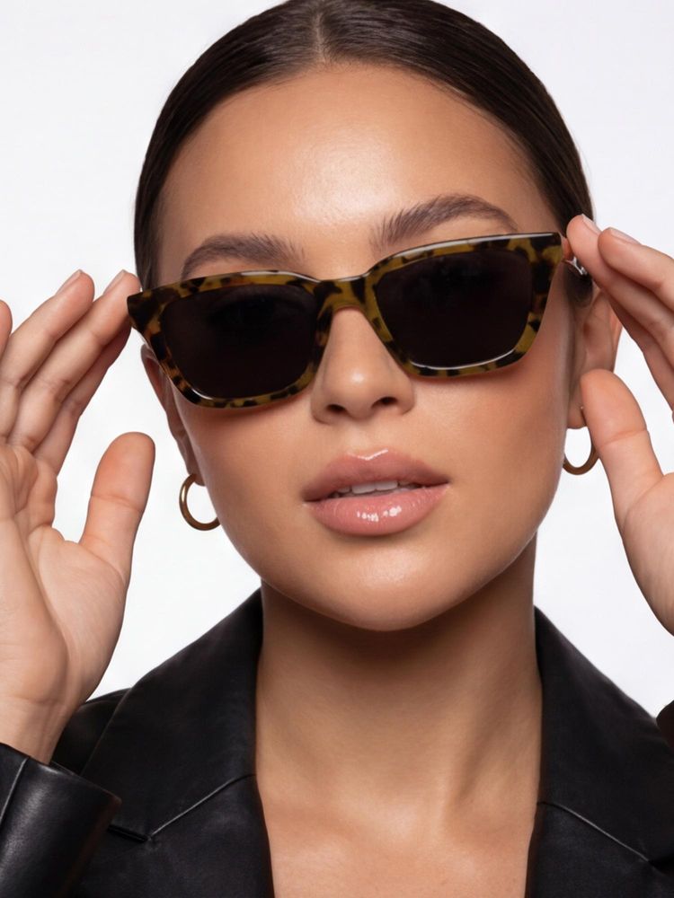 Accessorize London Women Leo Tort Cat Eye Full Rim Black Lens Sunglasses-image-12