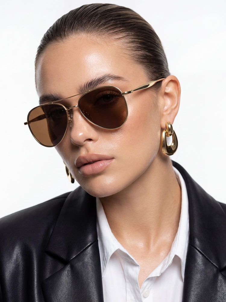 Accessorize London Women Metal Square Full Rim Brown Lens Sunglasses-image-26