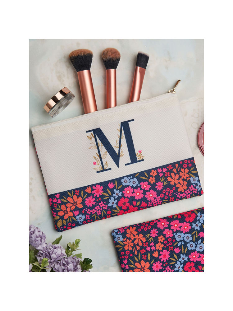 Doodle Collection Monogram - M Multifunctional Printed Cosmetic Pouch-image-1