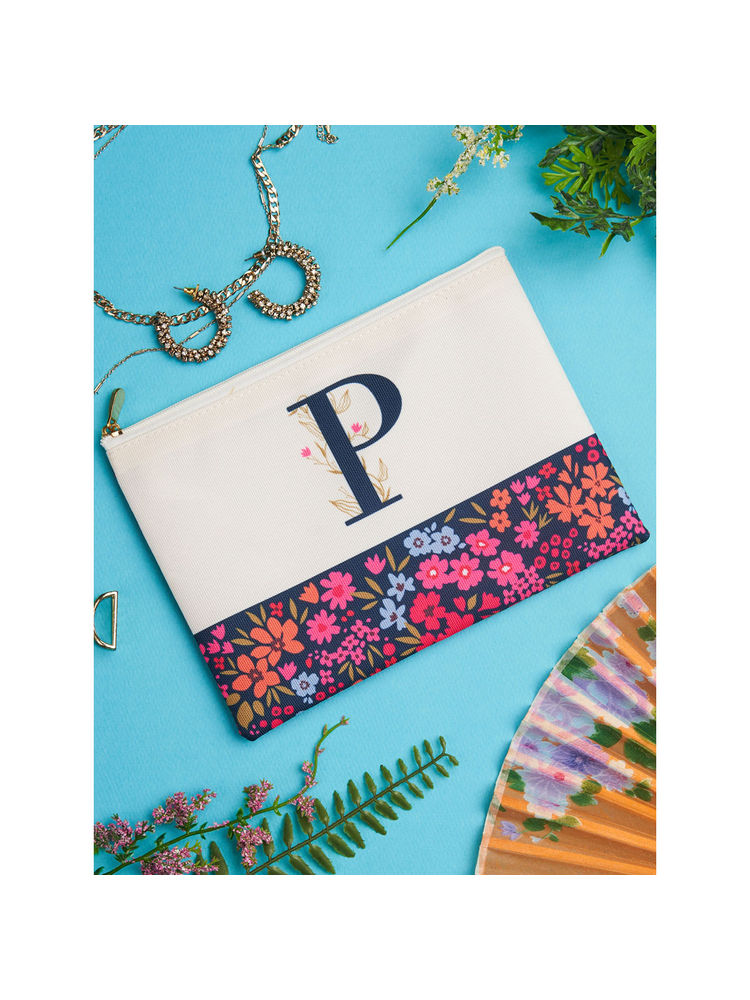 Doodle Collection Monogram - P Multifunctional Printed Cosmetic Pouch-picture-27