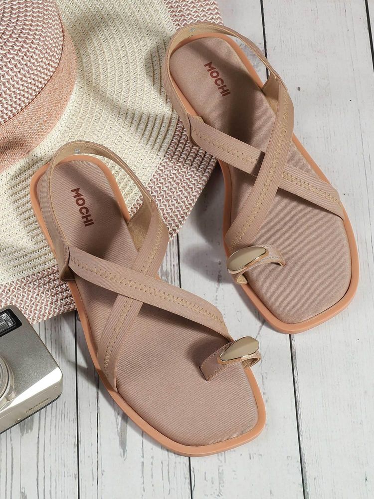 Mochi Women Beige Flats-picture-19