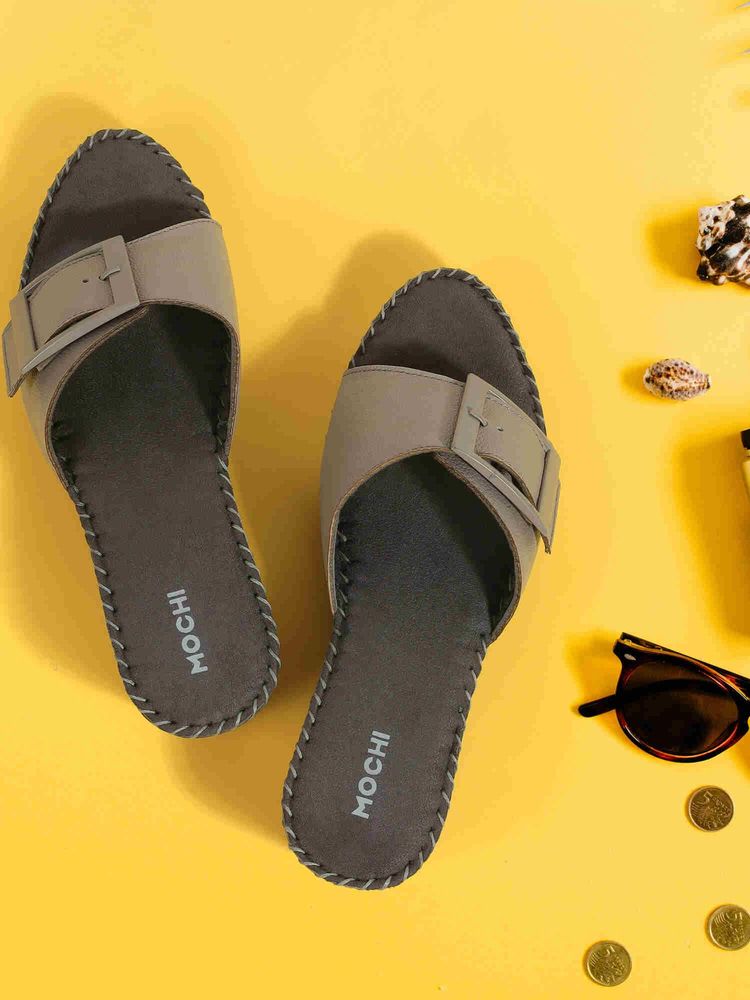 Mochi Women Grey Wedges Heels-image-23