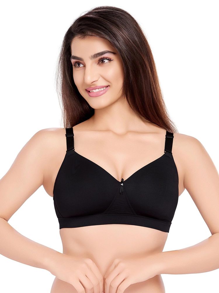 Juliet Womens Soft Foam Padded Full Coverage Polyamide Spandex Bra Black-picture-11