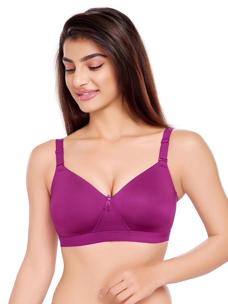 Juliet Womens Soft Foam Padded Full Coverage Polyamide Spandex Bra Magenta-picture-10