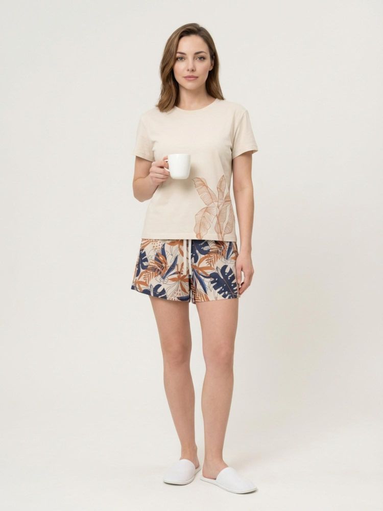 Sweet Dreams Womens Graphic Printed Shorts With Printed Beige-picture-16
