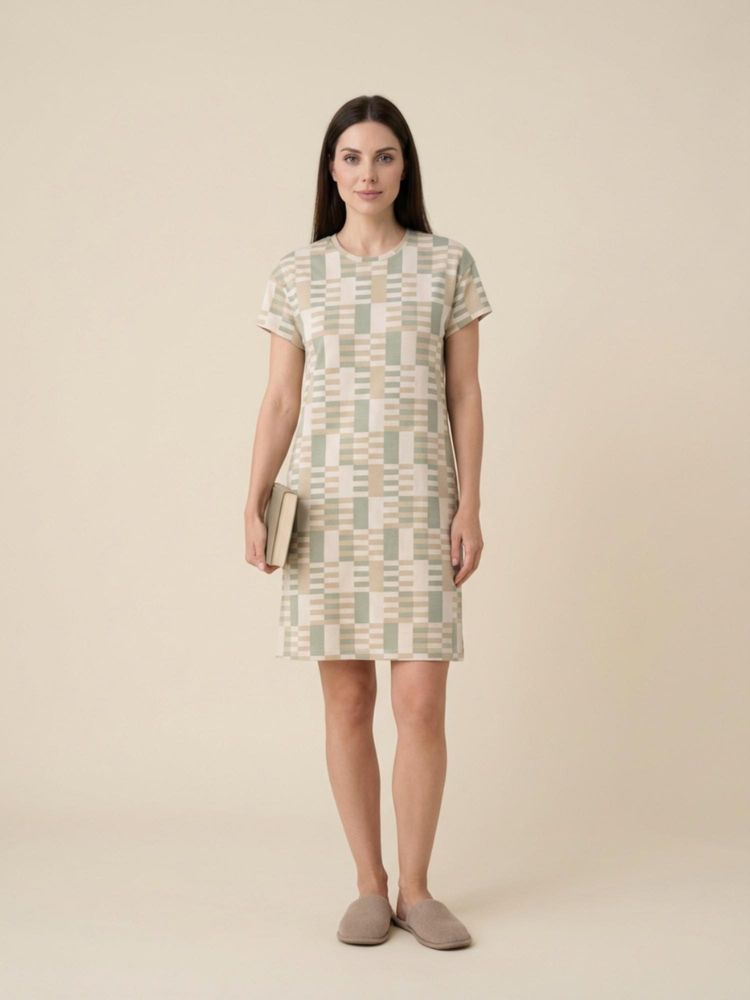Sweet Dreams Womens Checkered Short Night Dress Multi-Color-picture-21