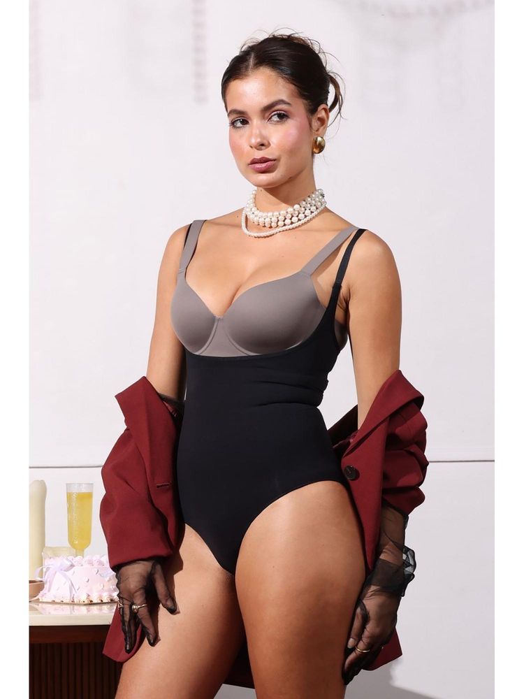 Krvvy Open-Bust Seamless Bodysuit With Tummy Control & Snap Gusset Shapewear-picture-6