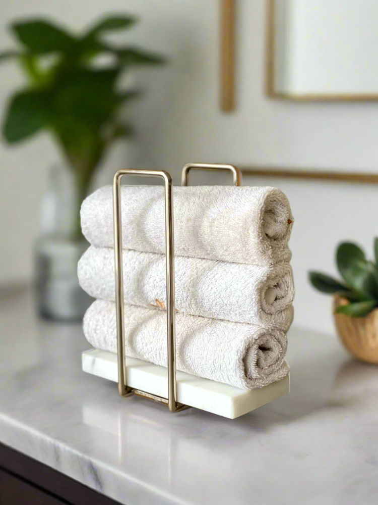 Mason Home Imperial Napkin and Towel Holder - White & Silver-image-8