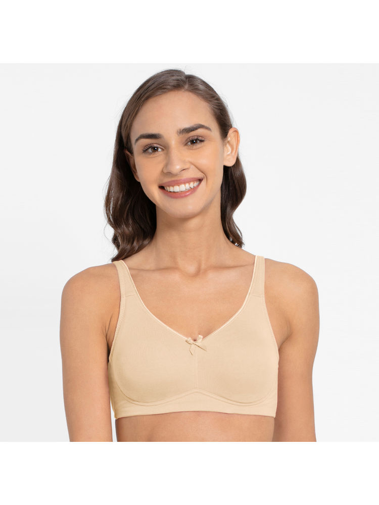 Jockey FE41 Wirefree Non Padded Cotton Elastane Full Coverage Everyday Bra - Skin