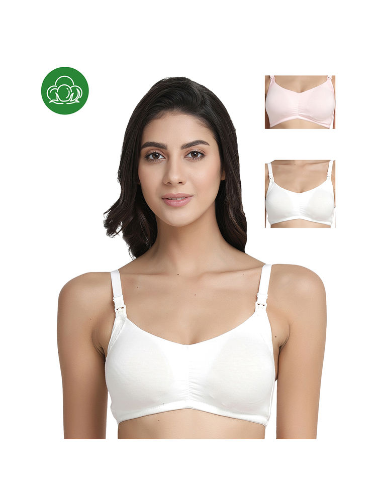 Inner Sense Organic Antimicrobial Soft Feeding Bra with Removable Pads Pack of 3 - Multi-Color-picture-26